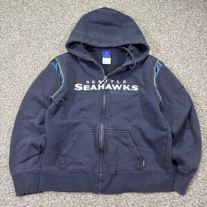 Vintage Seattle Seahawks Reebok ZIPUP Hoodie Size Medium Y2k Essentials Cropped